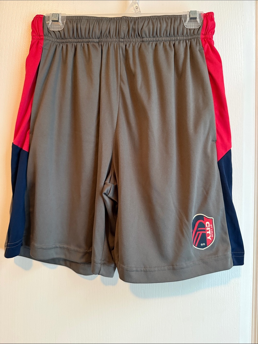 Fanatics St. Louis CITY SC Gray Athletic Shorts with Red & Navy Panels